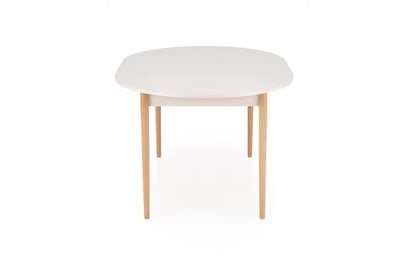 Rozkladací jedálenský stôl Elaris 102-142x102 cm - kašmír / dub prírodný Stôl rozkladany Elaris 102-142x102 cm kašmír / prírodné 