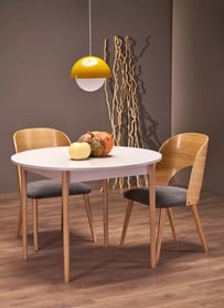 Rozkladací jedálenský stôl Elaris 102-142x102 cm - kašmír / dub prírodný Stôl rozkladany Elaris 102-142x102 cm kašmír / prírodné 