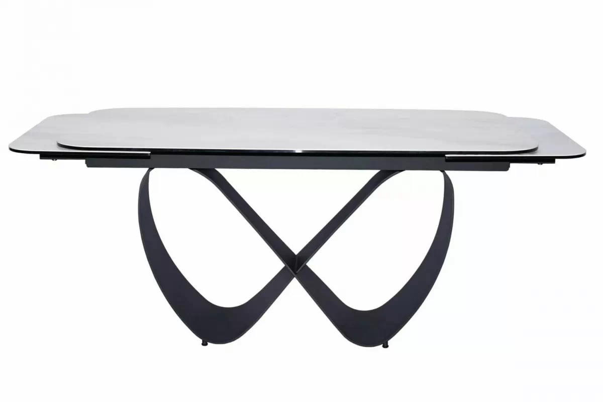 Rozkladací stôl Elunari 160-240x90 cm - prírodný mramor cloud / čierny mat Stôl rozkladany Elunari 160-240x90 cm - Biely mramor / Čierny mat