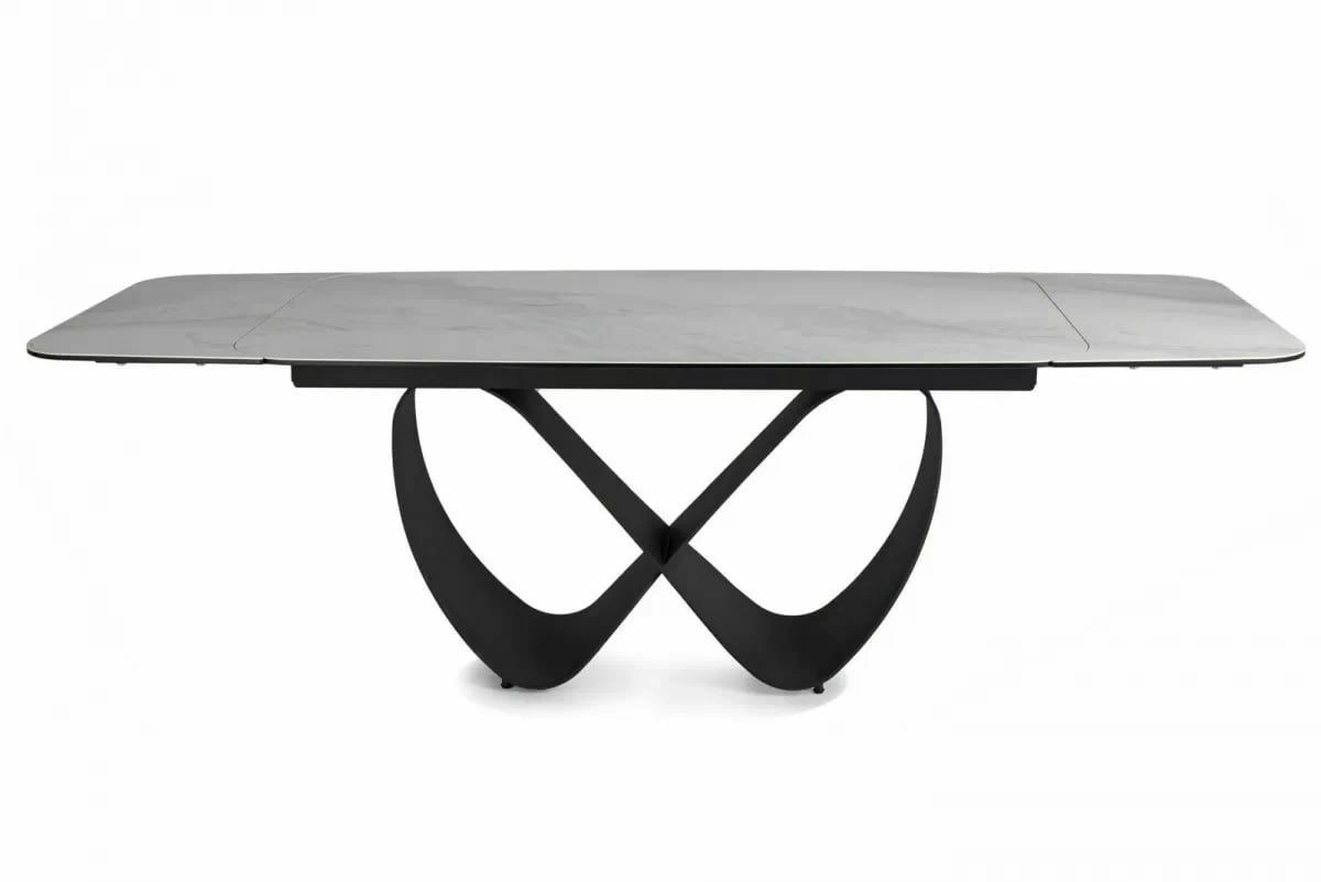 Rozkladací stôl Elunari 160-240x90 cm - prírodný mramor cloud / čierny mat Stôl rozkladany Elunari 160-240x90 cm - Biely mramor / Čierny mat