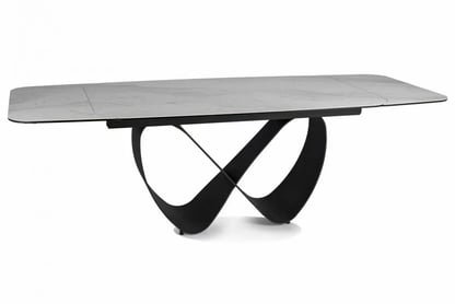 Rozkladací stôl Elunari 160-240x90 cm - prírodný mramor cloud / čierny mat Stôl rozkladany Elunari 160-240x90 cm - Biely mramor / Čierny mat