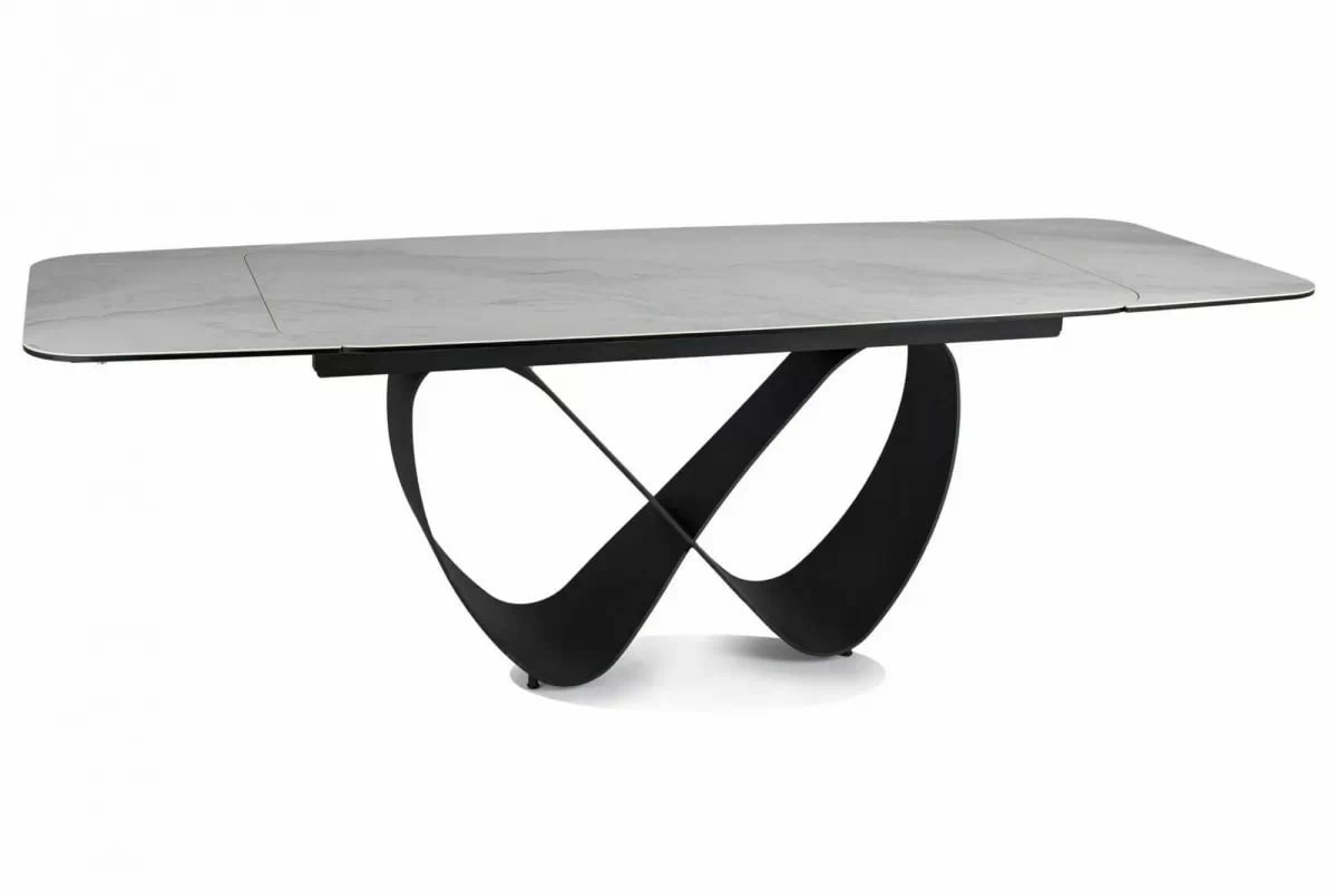 Rozkladací stôl Elunari 160-240x90 cm - prírodný mramor cloud / čierny mat Stôl rozkladany Elunari 160-240x90 cm - Biely mramor / Čierny mat