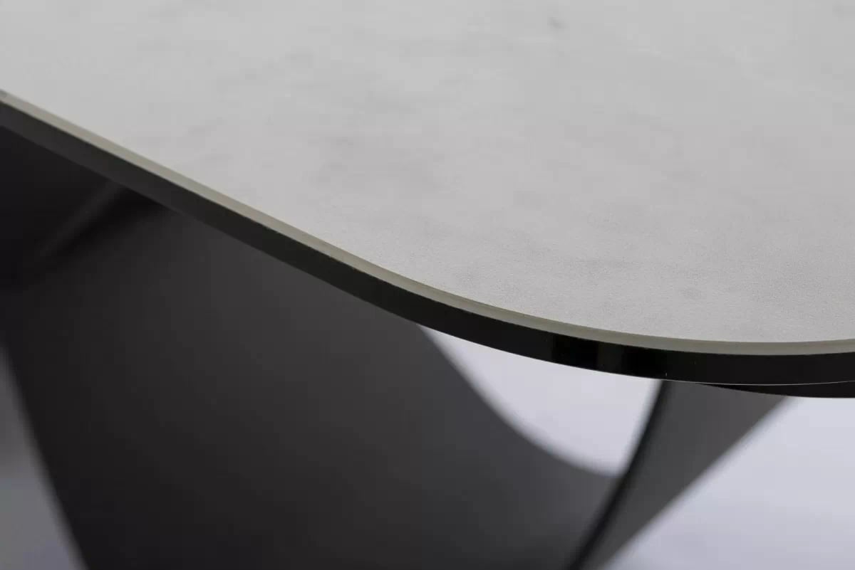 Rozkladací stôl Elunari 160-240x90 cm - prírodný mramor cloud / čierny mat Stôl rozkladany Elunari 160-240x90 cm - Biely mramor / Čierny mat