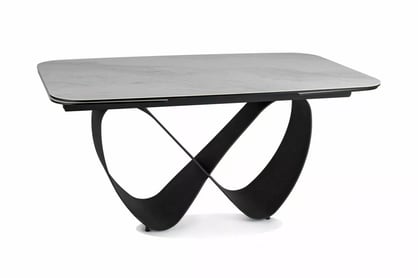Rozkladací stôl Elunari 160-240x90 cm - prírodný mramor cloud / čierny mat Stôl rozkladany Elunari 160-240x90 cm - Biely mramor / Čierny mat