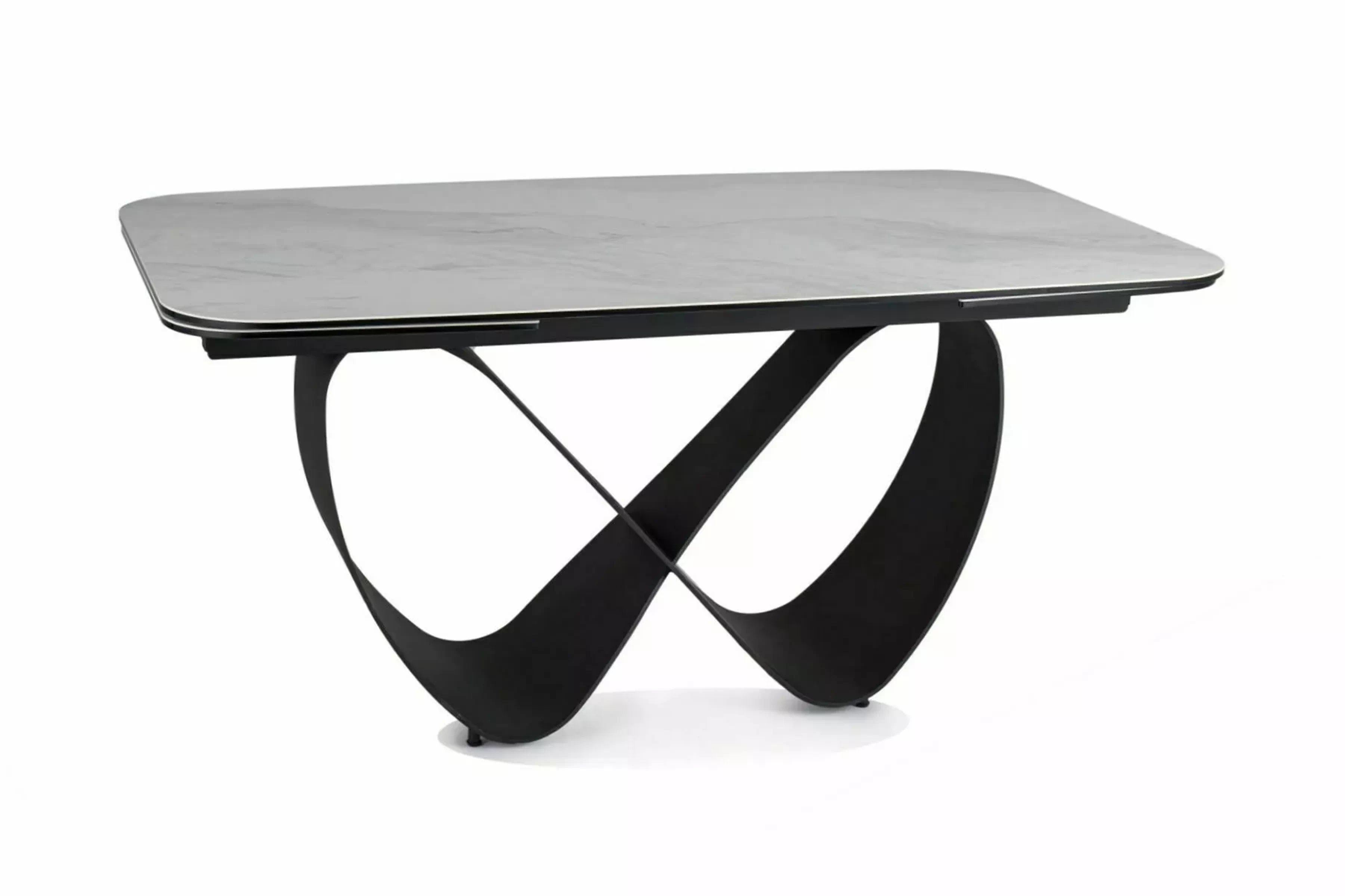 Rozkladací stôl Elunari 160-240x90 cm - prírodný mramor cloud / čierny mat Stôl rozkladany Elunari 160-240x90 cm - Biely mramor / Čierny mat