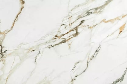 Rozkladací stôl Elunari 160-240x90 cm - mramor amber bianco / matná meď Stôl rozkladany Elunari 160-240x90 cm - mramor amber bianco / miedz mat