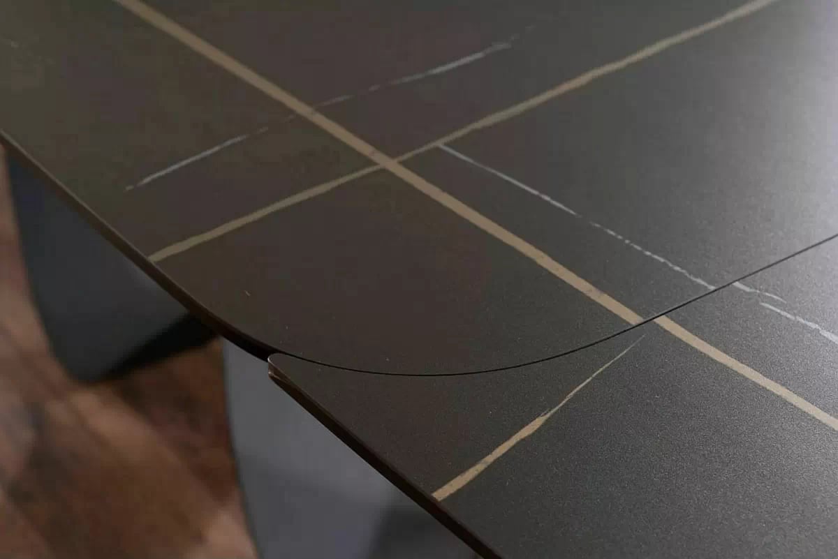 Rozkladací stôl Elunari 160-240x90 cm - mramor azario black / čierny mat Stôl rozkladany Elunari 160-240x90 cm - mramor azario black / Čierny mat
