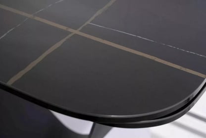 Rozkladací stôl Elunari 160-240x90 cm - mramor azario black / čierny mat Stôl rozkladany Elunari 160-240x90 cm - mramor azario black / Čierny mat