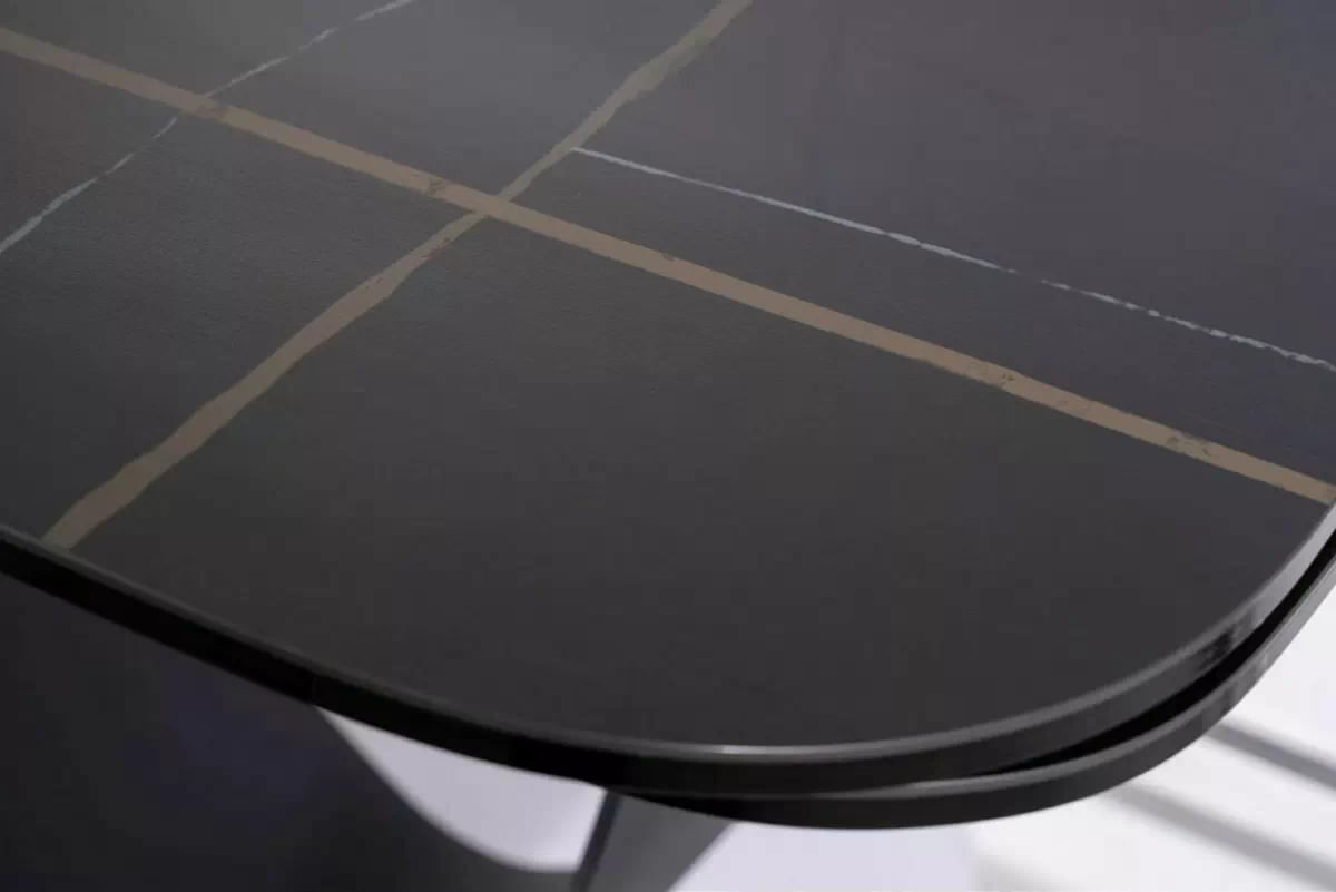Rozkladací stôl Elunari 160-240x90 cm - mramor azario black / čierny mat Stôl rozkladany Elunari 160-240x90 cm - mramor azario black / Čierny mat