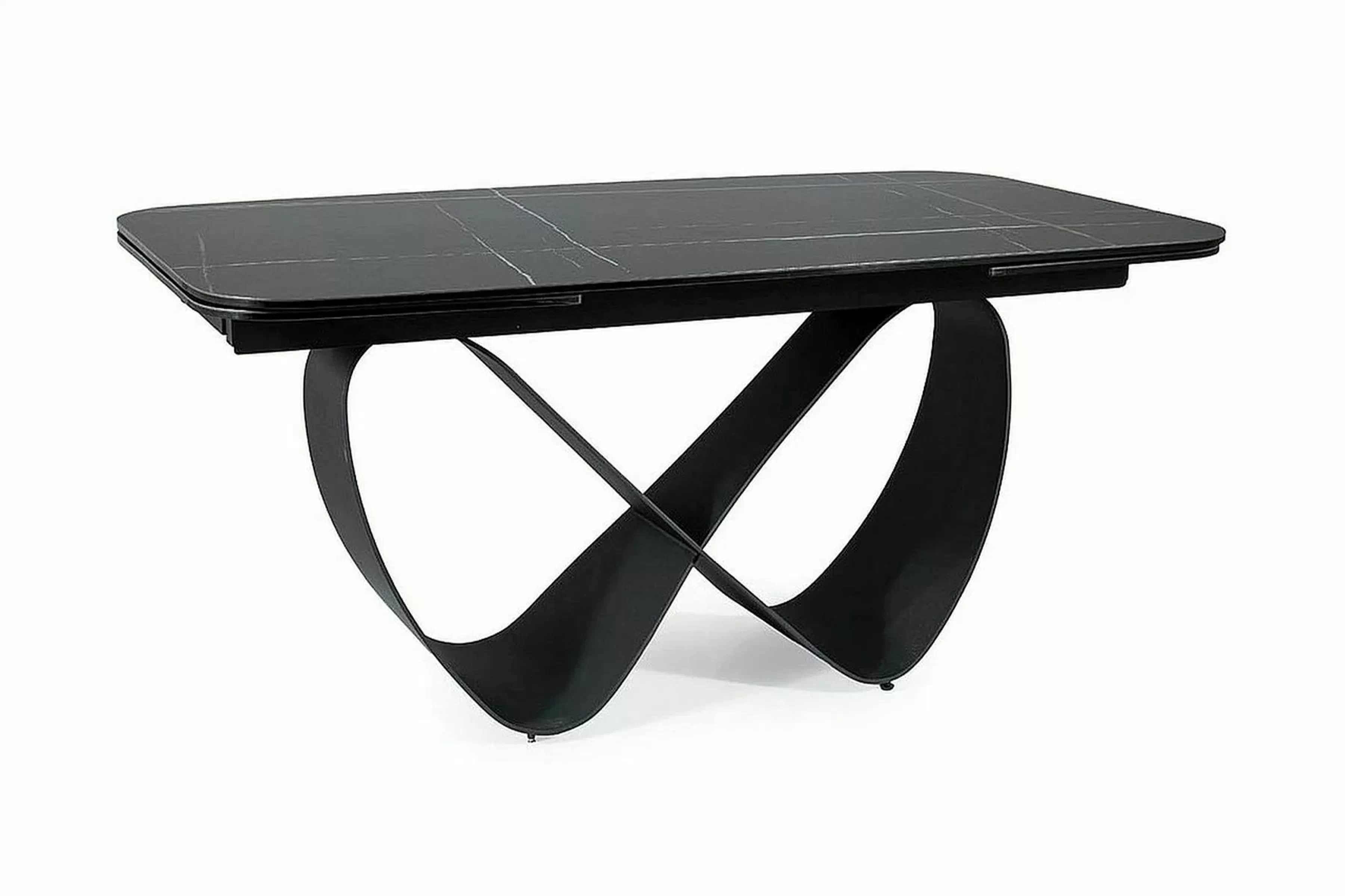 Rozkladací stôl Elunari 160-240x90 cm - mramor azario black / čierny mat Stôl rozkladany Elunari 160-240x90 cm - mramor azario black / Čierny mat