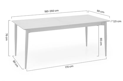 Rozkladací stôl Forge 180-260x90 cm - popelavý mramor / čierny Stôl rozkladany Forge 180-260x90 cm - Popolový mramor / Čierny