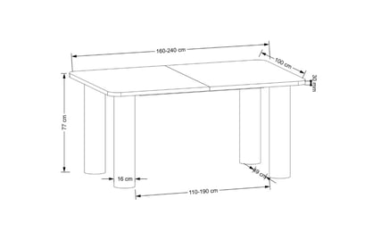 Rozkladací jedálenský stôl Gravon 160-240x100 cm - dub prírodný Stôl rozkladany Gravon 160-240x100 prostokatny - Dub prírodné