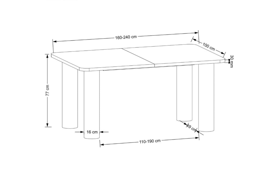 Rozkladací jedálenský stôl Gravon 160-240x100 cm - dub prírodný Stôl rozkladany Gravon 160-240x100 prostokatny - Dub prírodné