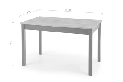 Rozkladací stôl Adawio - 124-168x75 cm - dub wotan / čierny stôl rozkladany Greg 124-168x75 cm - Dub wotan / Čierny