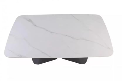 Rozkladací stôl Kalem 160-240x90 cm - biely mramor / čierny Stôl rozkladany Kalem 160-240x90 cm - Biely mramor / Čierny 