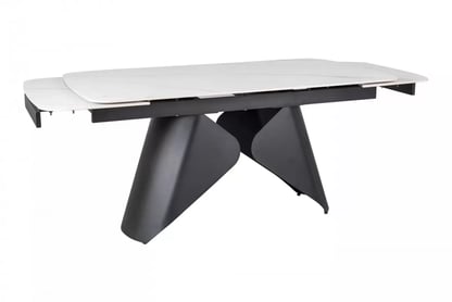 Rozkladací stôl Kalem 160-240x90 cm - biely mramor / čierny Stôl rozkladany Kalem 160-240x90 cm - Biely mramor / Čierny 