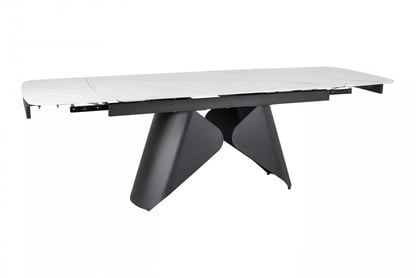 Rozkladací stôl Kalem 160-240x90 cm - biely mramor / čierny Stôl rozkladany Kalem 160-240x90 cm - Biely mramor / Čierny 