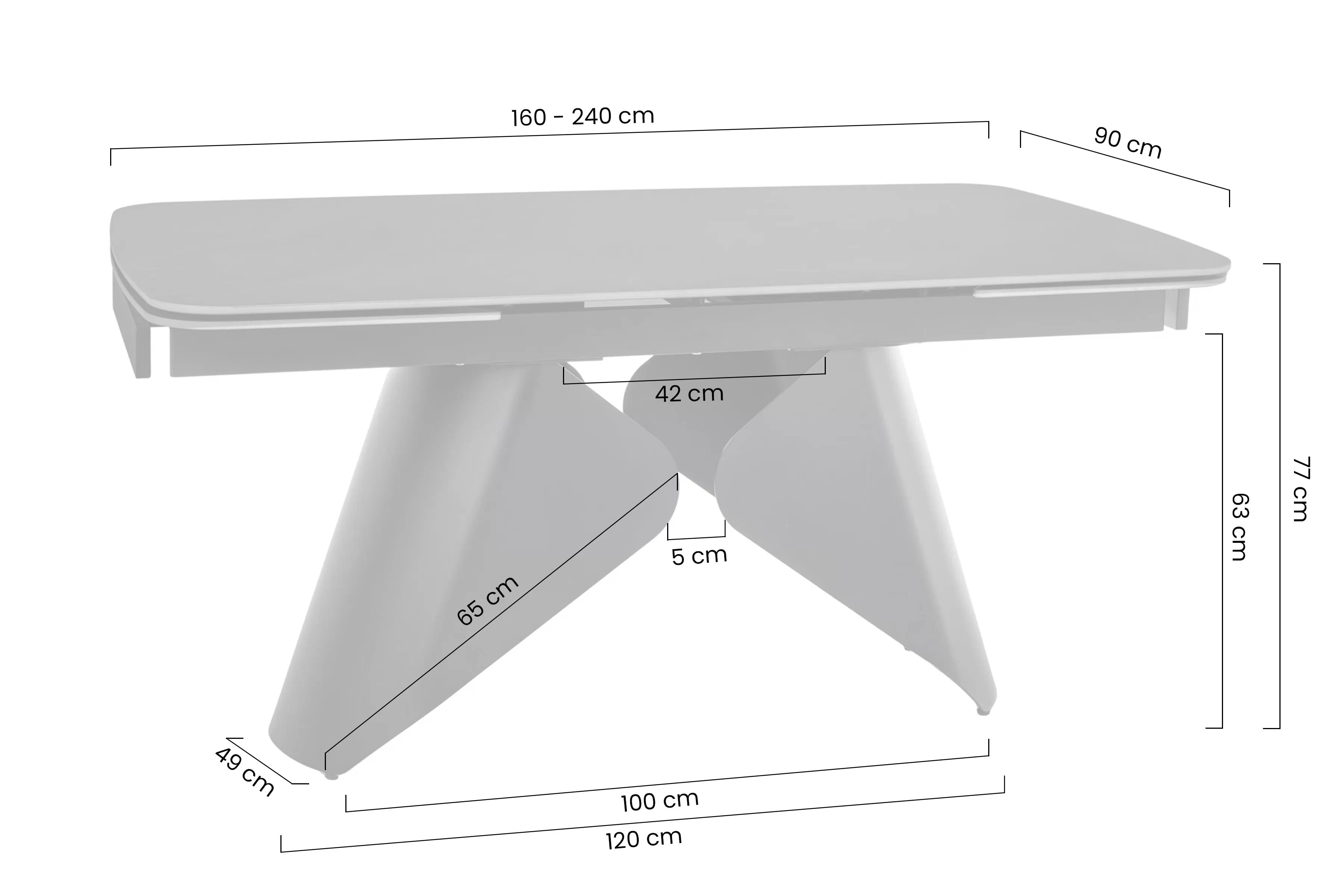 Rozkladací stôl Kalem 160-240x90 cm - čierny mramor / čierny Stôl rozkladany Kalem 160-240x90 cm - Čierny mramor / Čierny 