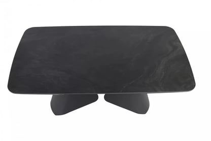 Rozkladací stôl Kalem 160-240x90 cm - čierny mramor / čierny Stôl rozkladany Kalem 160-240x90 cm - Čierny mramor / Čierny 