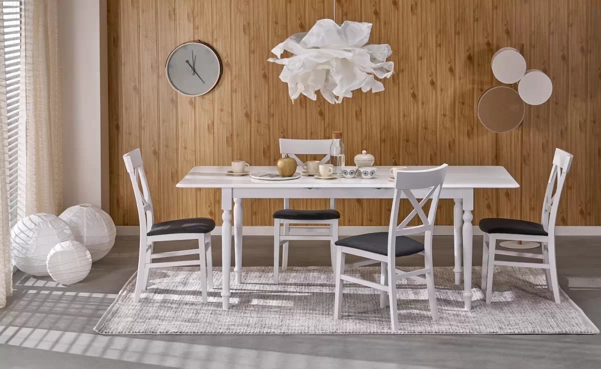 Rozkladací stôl Larco 160-200x90 cm - biely Stôl rozkladany Larco 160-200 x 90 cm - Biely