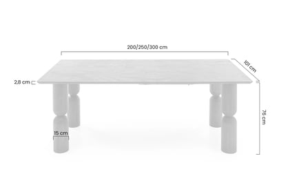 Rozkládací stůl Lavenor 200-300x101 cm - světlý ořech Stůl rozkladany Lavenor 200-300x101 cm - světlý ořech