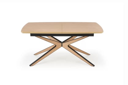 Rozkládací stůl Lenvaro 160-220x90 cm - světle hnědý / černý Stůl rozkladany Lenvaro 160-220x90 cm - světle hnědá / černá