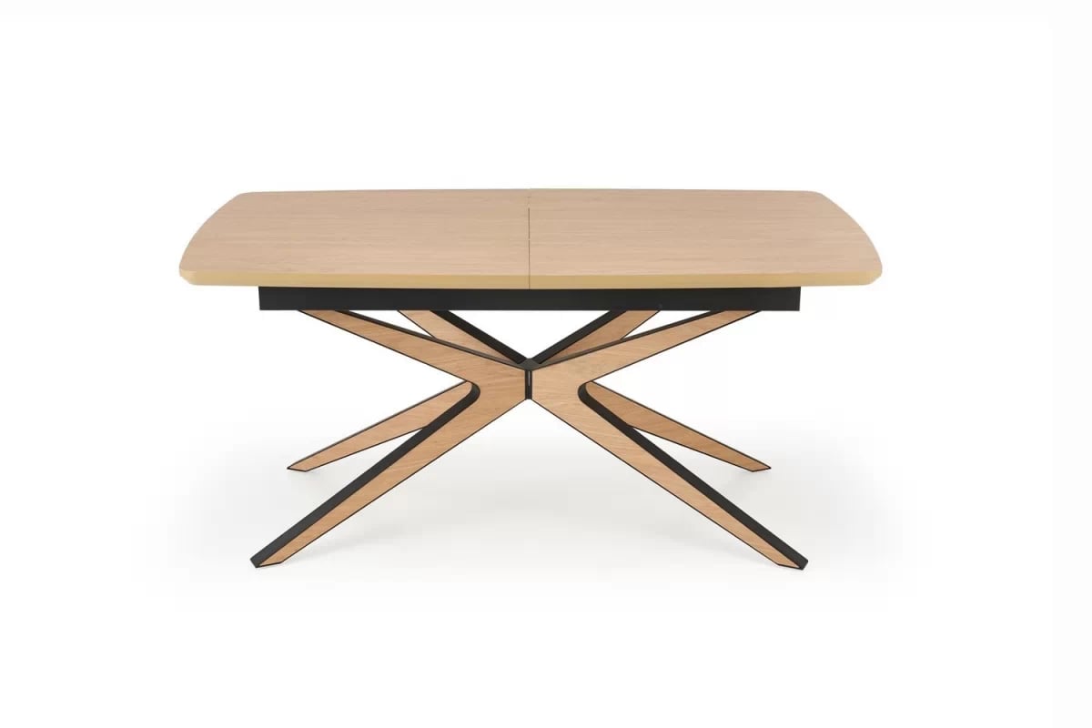 Rozkladací stôl Lenvaro 160-220x90 cm - svetlohnedý / čierny Stôl rozkladany Lenvaro 160-220x90 cm - svetlo hnedý / Čierny