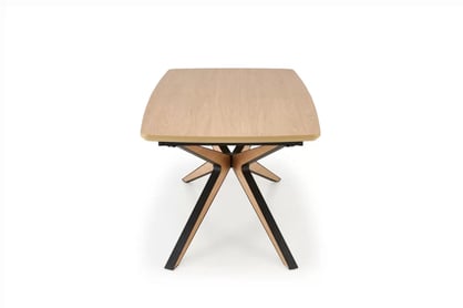 Rozkládací stůl Lenvaro 160-220x90 cm - světle hnědý / černý Stůl rozkladany Lenvaro 160-220x90 cm - světle hnědá / černá