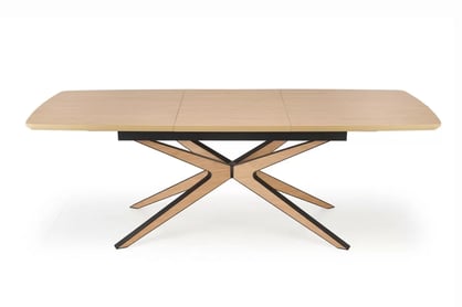 Rozkládací stůl Lenvaro 160-220x90 cm - světle hnědý / černý Stůl rozkladany Lenvaro 160-220x90 cm - světle hnědá / černá