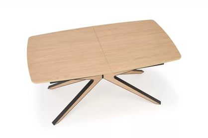 Rozkládací stůl Lenvaro 160-220x90 cm - světle hnědý / černý Stůl rozkladany Lenvaro 160-220x90 cm - světle hnědá / černá