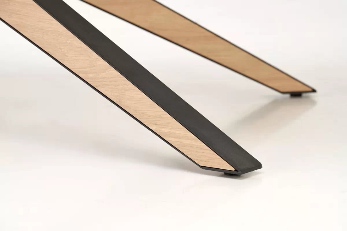 Rozkladací stôl Lenvaro 160-220x90 cm - svetlohnedý / čierny Stôl rozkladany Lenvaro 160-220x90 cm - svetlo hnedý / Čierny