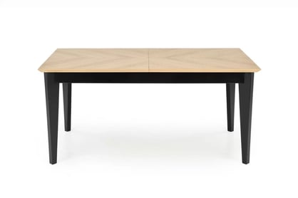 Rozkládací jídelní stůl Liroden 160-240x90 cm dřevěný - dub přírodní / černá Stůl rozkladany Liroden 160-240x90 cm dřevo - dub přírodní / černá