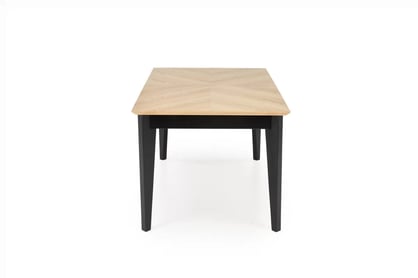 Rozkládací jídelní stůl Liroden 160-240x90 cm dřevěný - dub přírodní / černá Stůl rozkladany Liroden 160-240x90 cm dřevo - dub přírodní / černá