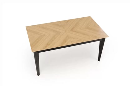 Rozkládací jídelní stůl Liroden 160-240x90 cm dřevěný - dub přírodní / černá Stůl rozkladany Liroden 160-240x90 cm dřevo - dub přírodní / černá