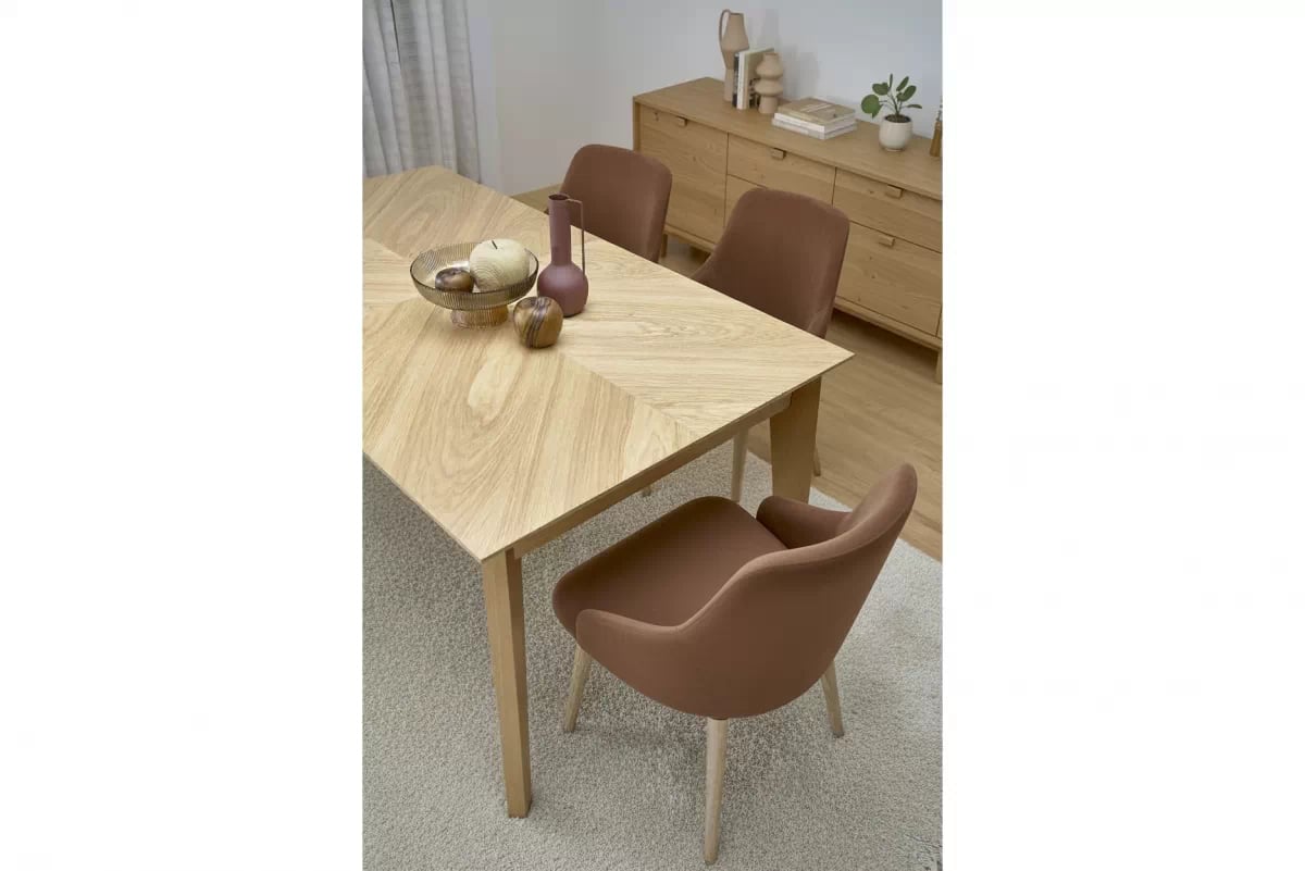 Rozkládací jídelní stůl Liroden 160-240x90 cm dřevěný - přírodní dub Stůl rozkladany Liroden 160-240x90 cm dřevo - dub přírodní