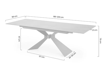Rozkladací stôl Luciano 180x230x90 cm - modrý mramor / čierna Stôl rozkladany Luciano 180x230x90 cm - Modrý mramor / Čierny
