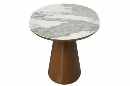 Rozkladací stôl Lurta 160-200x90 cm keramický - biely mramor / tmavý orech Stôl rozkladany Lurta 160-200x90 cm ceramiczny - Biely mramor / Tmavý orech