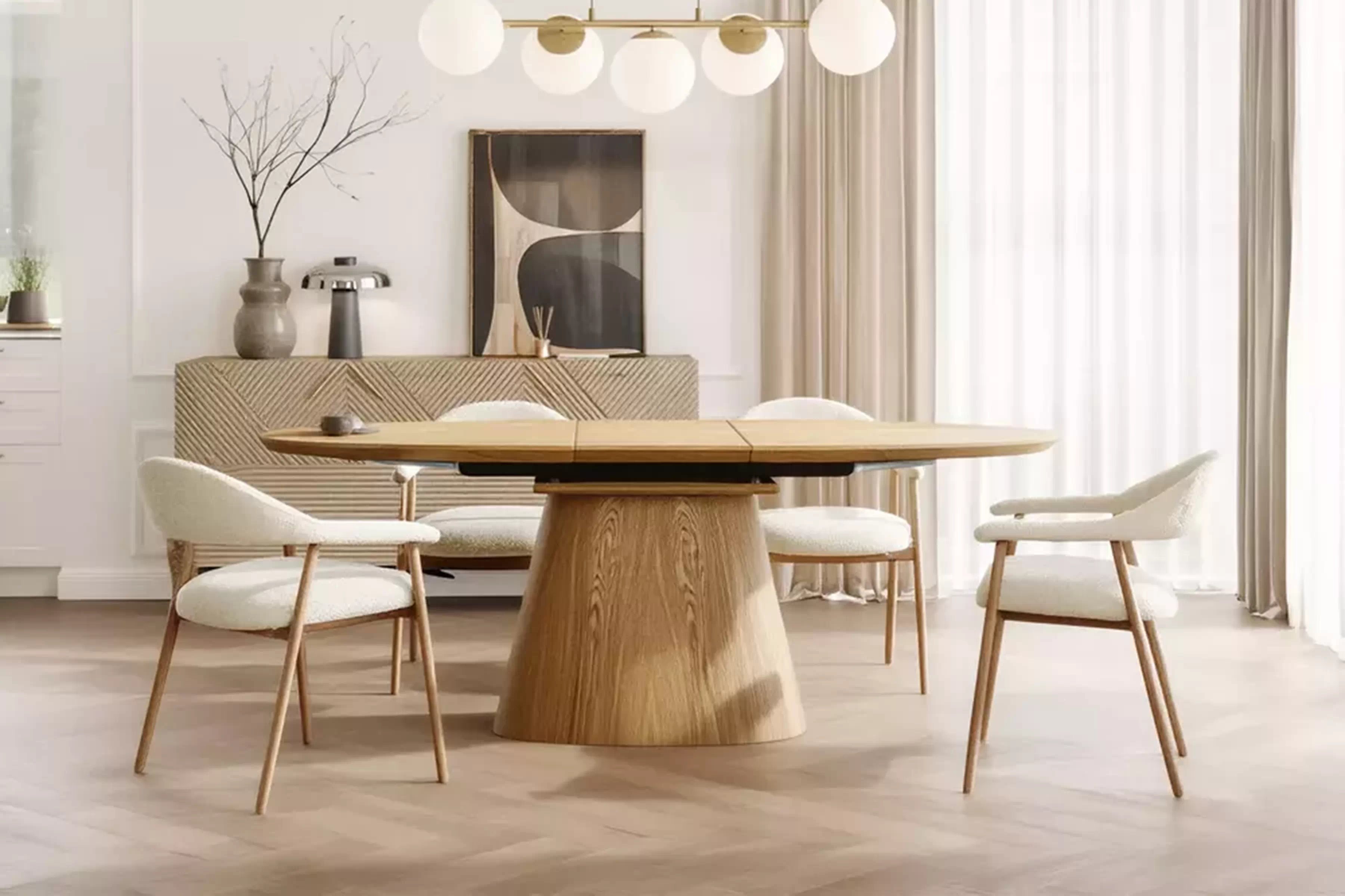 Rozkladací stôl Lurta 160-200x90 cm keramický - prírodný dub Stôl rozkladany Lurta 160-200x90 cm ceramiczny - Dub prírodné