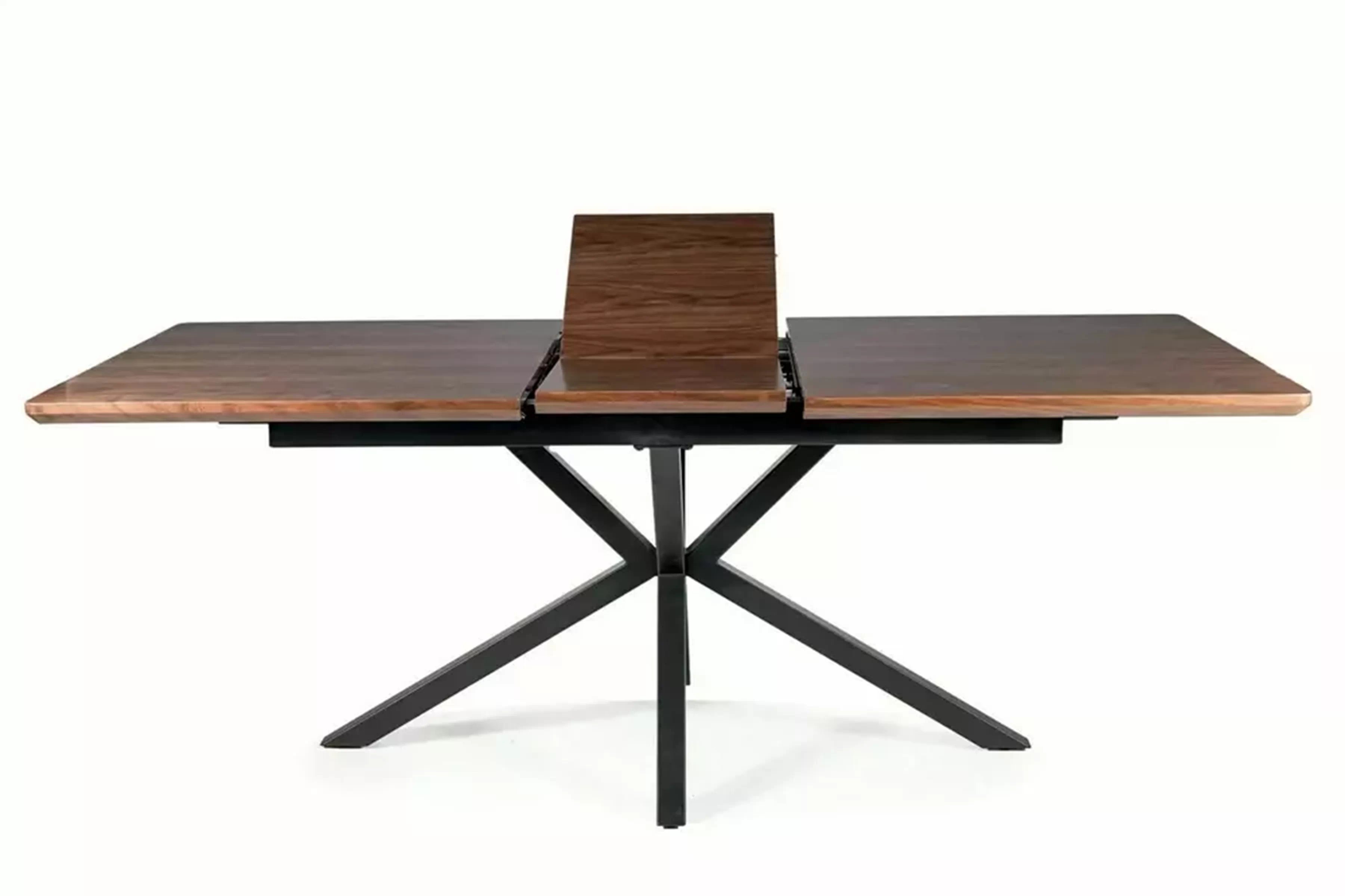 Rozkladací stôl Monzari 160-200x90 cm - tmavý orech / čierny Stôl rozkladany Monzari 160-200x90 cm - Tmavý orech / čierny