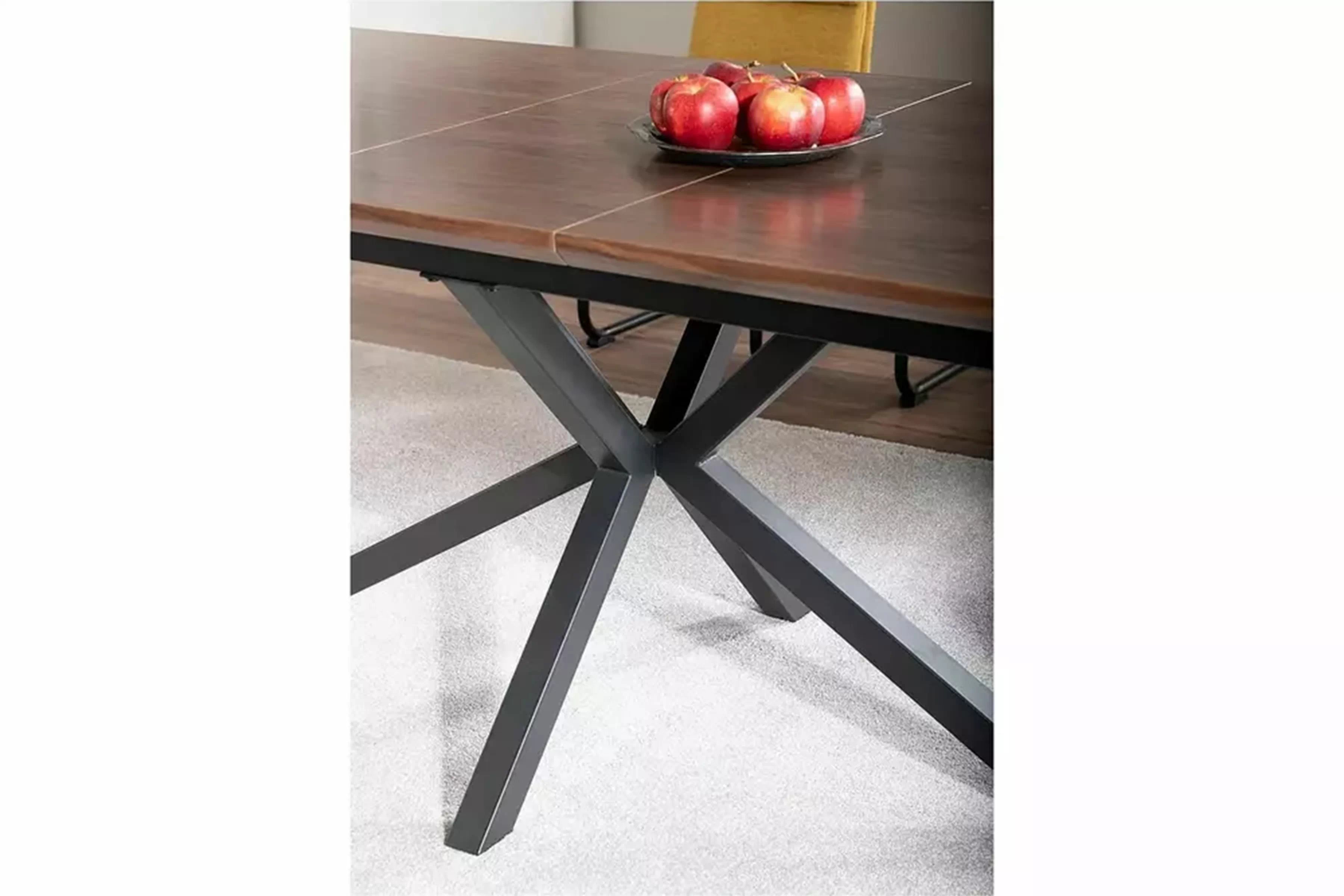 Rozkladací stôl Monzari 160-200x90 cm - tmavý orech / čierny Stôl rozkladany Monzari 160-200x90 cm - Tmavý orech / čierny