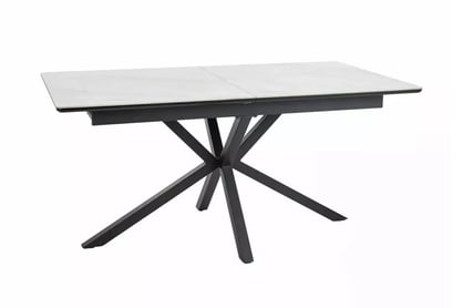 Rozkladací stôl Monzari 160-200x90 cm keramický - matná biela / čierna