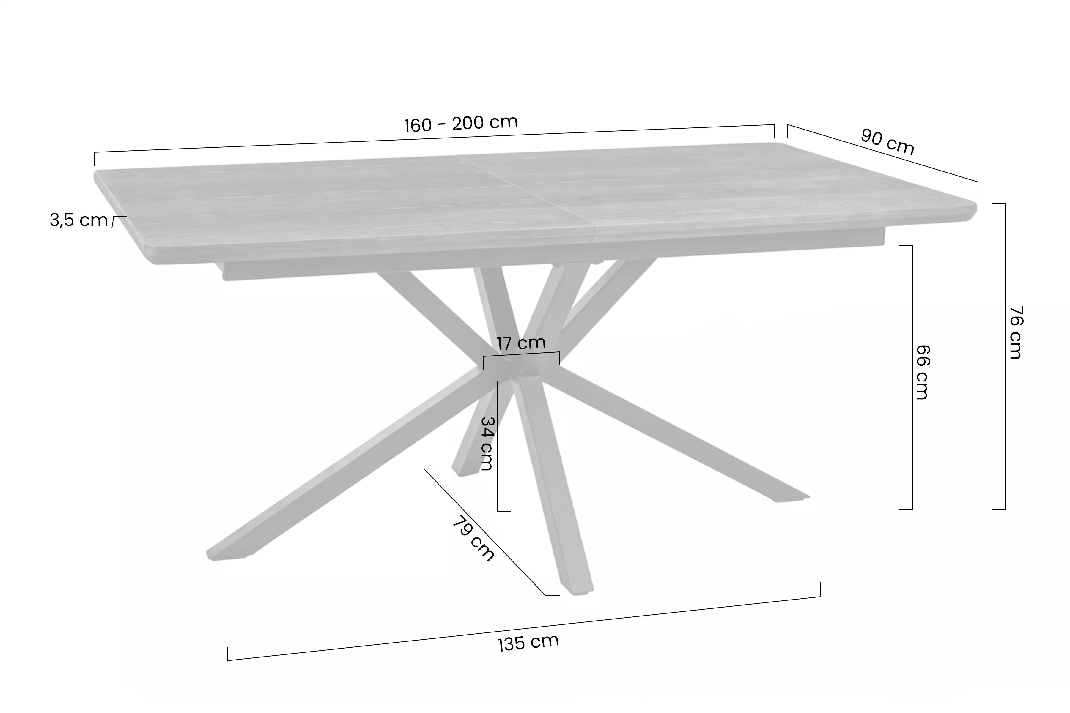 Rozkladací stôl Monzari 160-200x90 cm keramický - matná biela / čierna Stôl rozkladany Monzari 160-200x90 cm ceramiczny - biely mat / Čierny