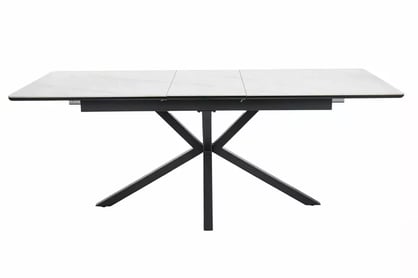 Rozkladací stôl Monzari 160-200x90 cm keramický - matná biela / čierna Stôl rozkladany Monzari 160-200x90 cm ceramiczny - biely mat / Čierny