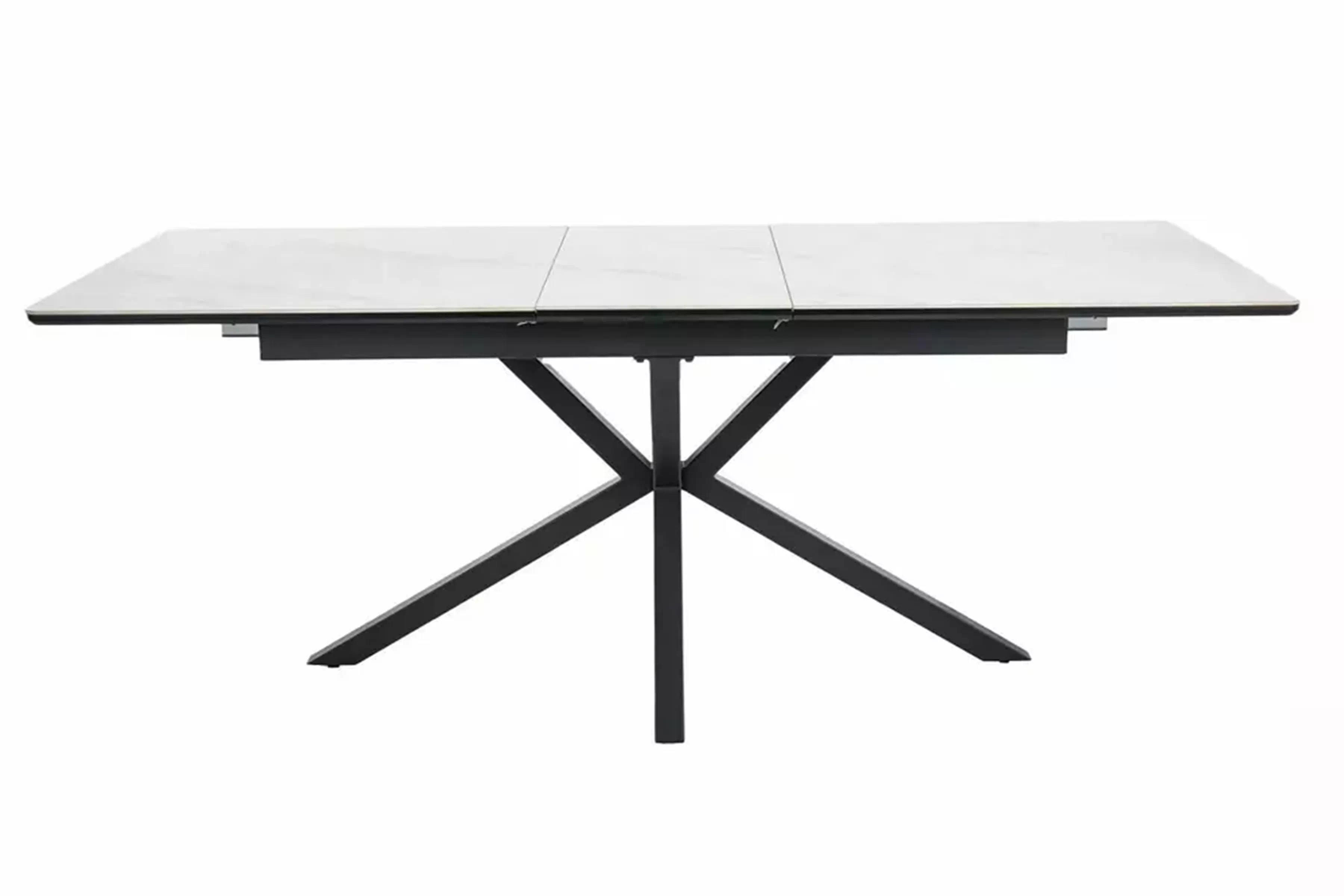 Rozkladací stôl Monzari 160-200x90 cm keramický - matná biela / čierna Stôl rozkladany Monzari 160-200x90 cm ceramiczny - biely mat / Čierny