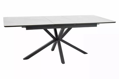 Rozkladací stôl Monzari 160-200x90 cm keramický - matná biela / čierna Stôl rozkladany Monzari 160-200x90 cm ceramiczny - biely mat / Čierny