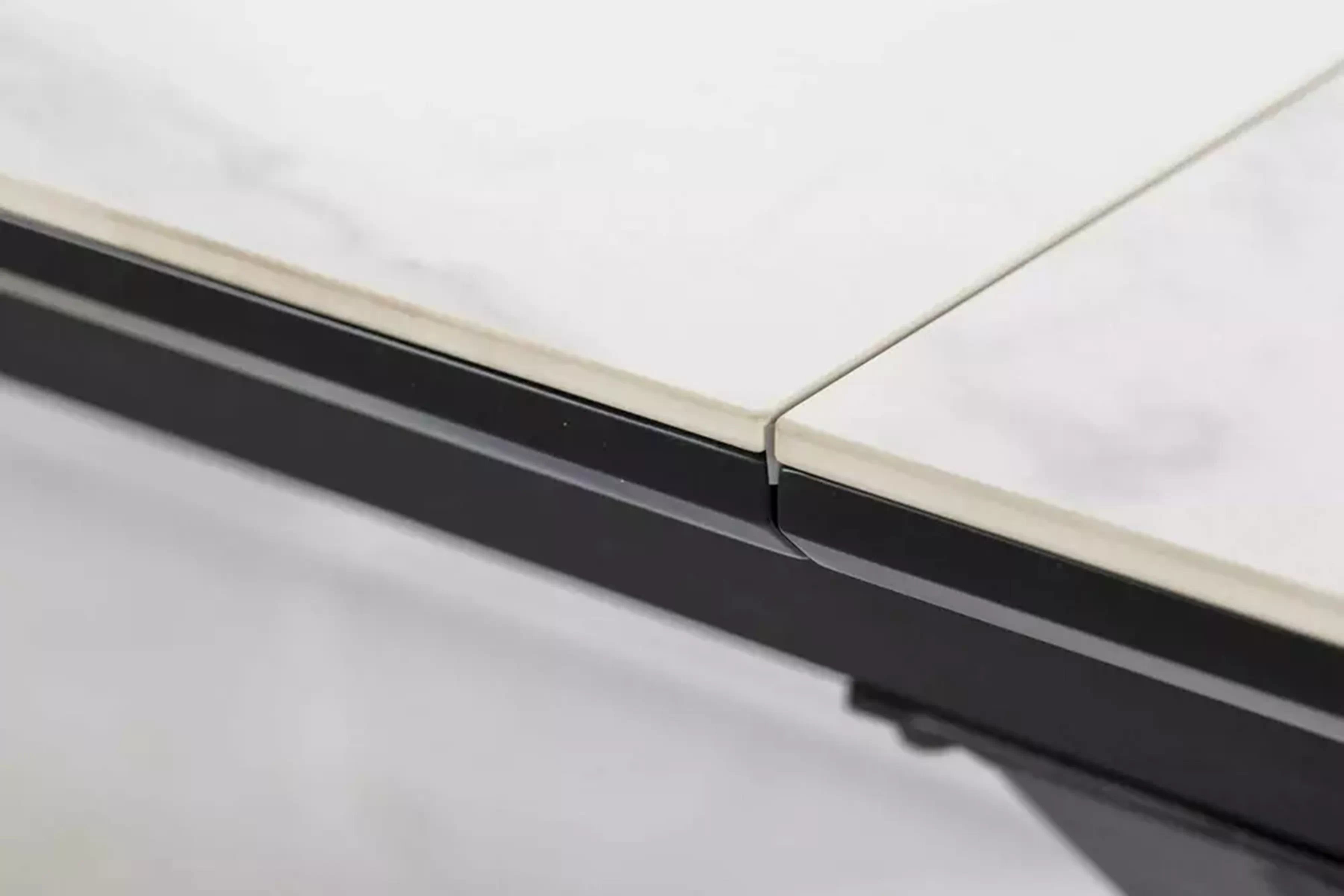 Rozkladací stôl Monzari 160-200x90 cm keramický - matná biela / čierna Stôl rozkladany Monzari 160-200x90 cm ceramiczny - biely mat / Čierny