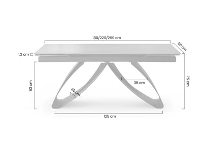 Rozkladací stôl Morvian 180-260x90 cm - čierny mramor / čierna Stôl rozkladany Morvian 180-260x90 cm - Čierny mramor / Čierny