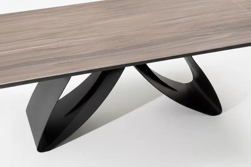 Rozkládací stůl Morvian 180-260x90 cm - ořech / černá Stůl rozkladany Morvian 180-260x90 cm - ořech / černá