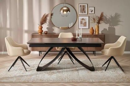 Stůl rozkladany Morvian 180-260x90 cm - ořech / černá Stůl rozkladany Morvian 180-260x90 cm - ořech / černá