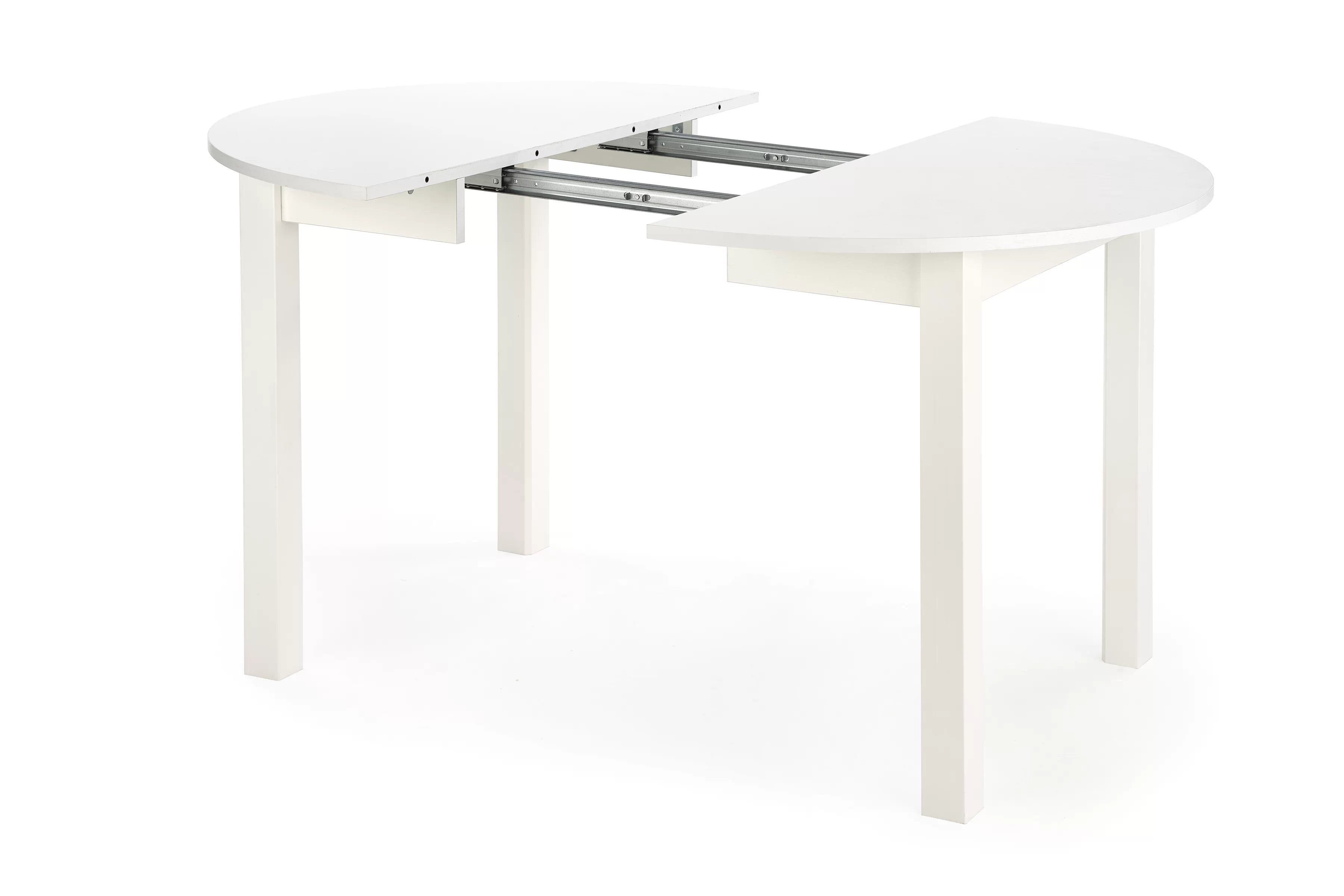 Okrúhly rozkladací stôl Neryt 102-142x102 cm - biely Stôl rozkladany Neryt 102-142x102 cm okrúhly- Biely